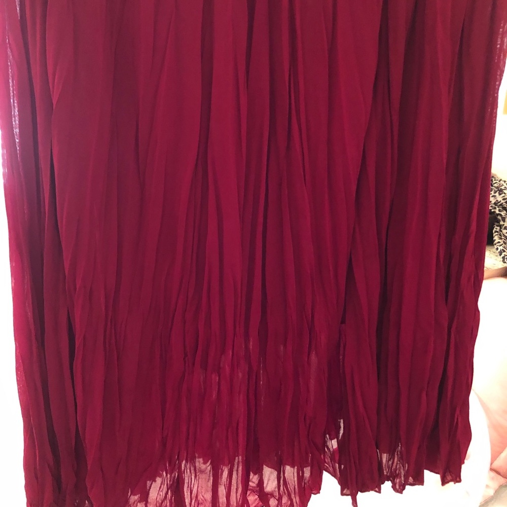 Cranberry Broomstick Skirt